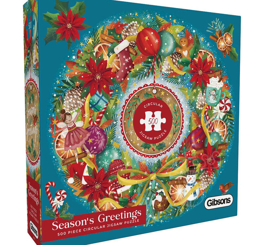 Gibsons Seasons Greetings Circular Puzzle 500pcs