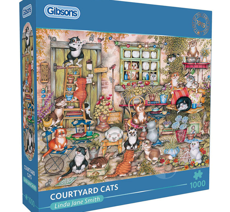 Gibsons Courtyard Cats Puzzle 1000pcs