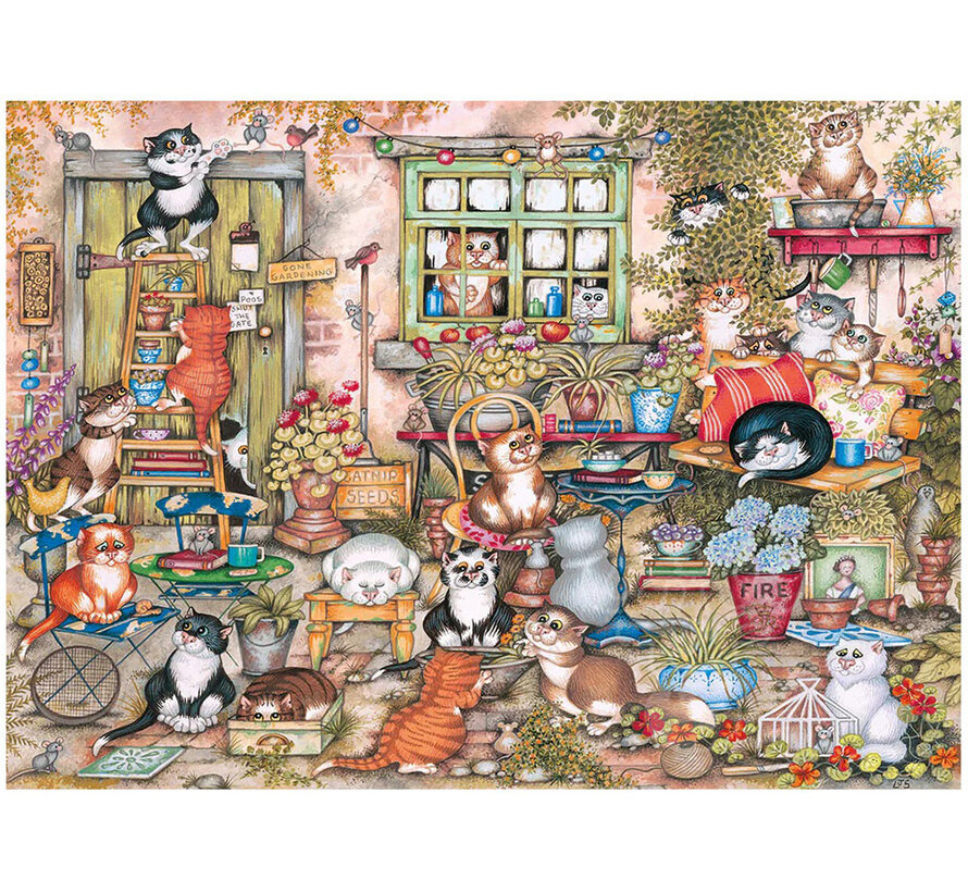 Gibsons Courtyard Cats Puzzle 1000pcs