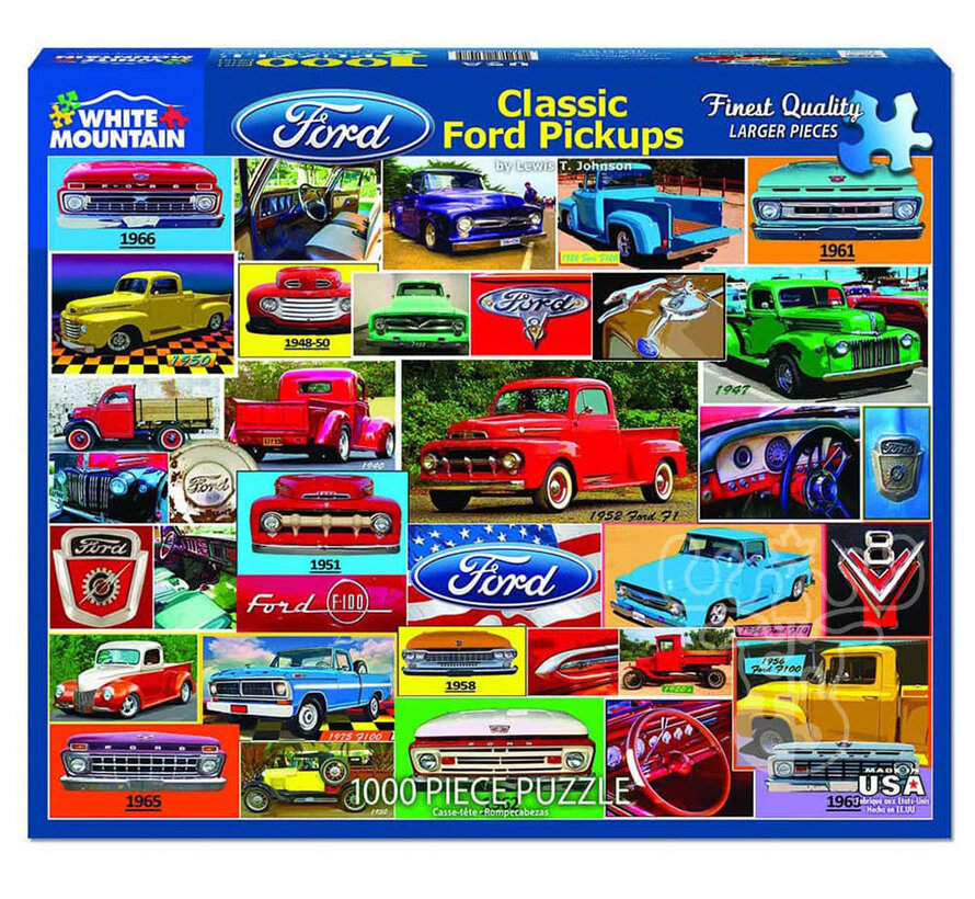 White Mountain Classic Ford Pickups Puzzle 1000pcs RETIRED