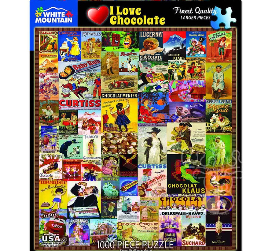 White Mountain I Love Chocolate Puzzle 1000pcs RETIRED