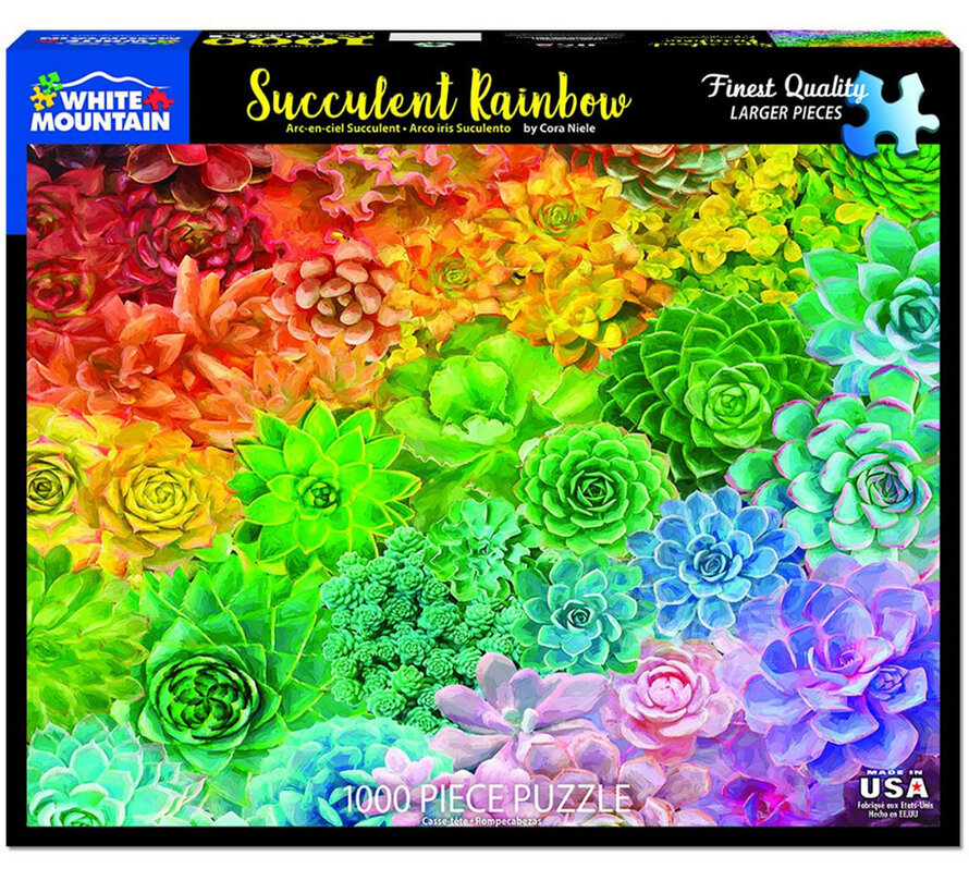 White Mountain Succulent Rainbow Puzzle 1000pcs RETIRED