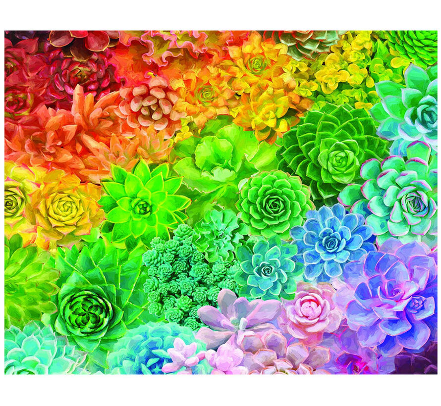 White Mountain Succulent Rainbow Puzzle 1000pcs RETIRED
