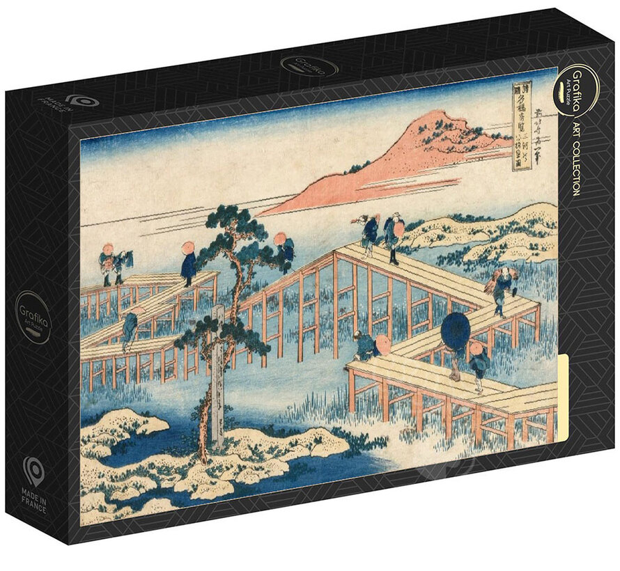 Grafika Hokusai - An Ancient Picture of the Eight Part Bridge in Mikawa Province Puzzle 1000pcs