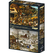 Grafika Grafika L’Art de Pieter Brueghel ( Peter Brueghel’s Art) : Proverbes Flamands Le Dénombrement de Bethléem Puzzle 2 x 500pcs