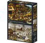 Grafika Grafika The Art of Pieter Brueghel: Flemish Proverbs - The Enumeration of Bethlehem Puzzle 2 x 500pcs