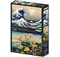 Grafika The Art of Hokusai : La Grande Vague de Kanagawa - Shinagawa sur Le Tokaido Puzzle 2 x 500pcs