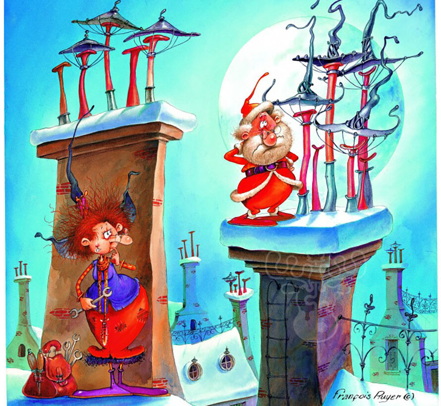 Grafika The Witch and Santa Claus - François Ruyer Puzzle 1000pcs