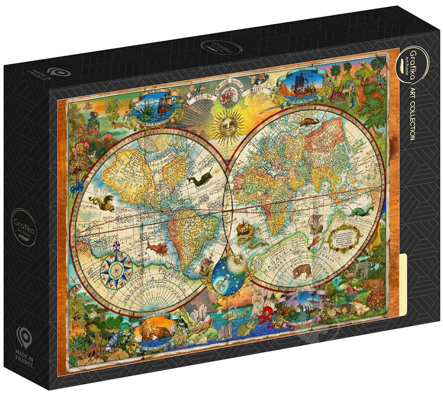 Grafika Creatures Of The Earth Map Puzzle 1000pcs