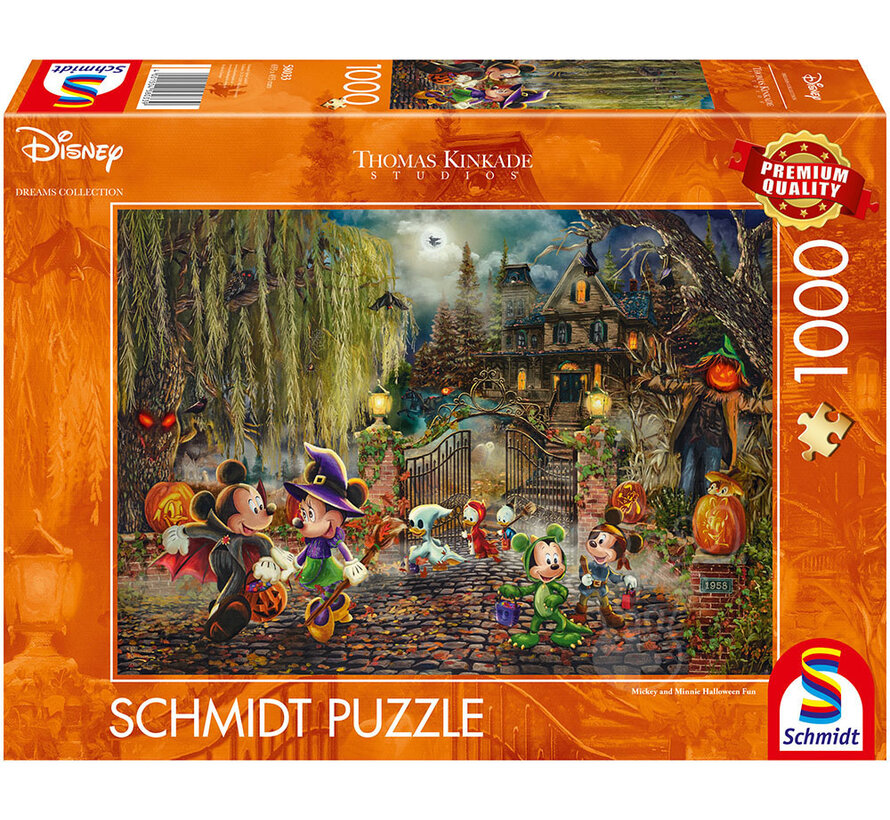 Schmidt Thomas Kinkade - Disney Mickey & Minnie: Halloween Fun Puzzle 1000pcs - Import