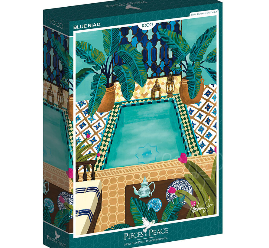 Pieces & Peace Blue Riad Puzzle 1000pcs
