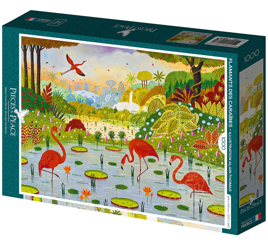 Pieces & Peace Caribbean Flamingos Puzzle 1000pcs