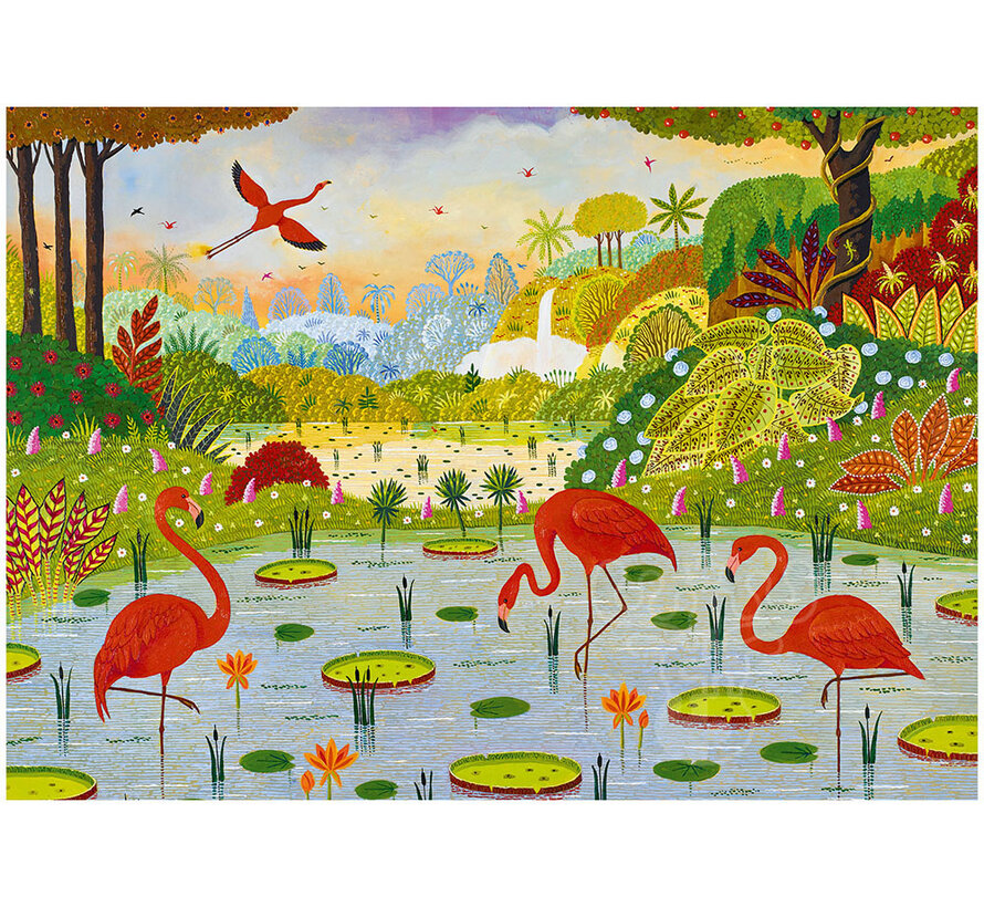 Pieces & Peace Caribbean Flamingos Puzzle 1000pcs