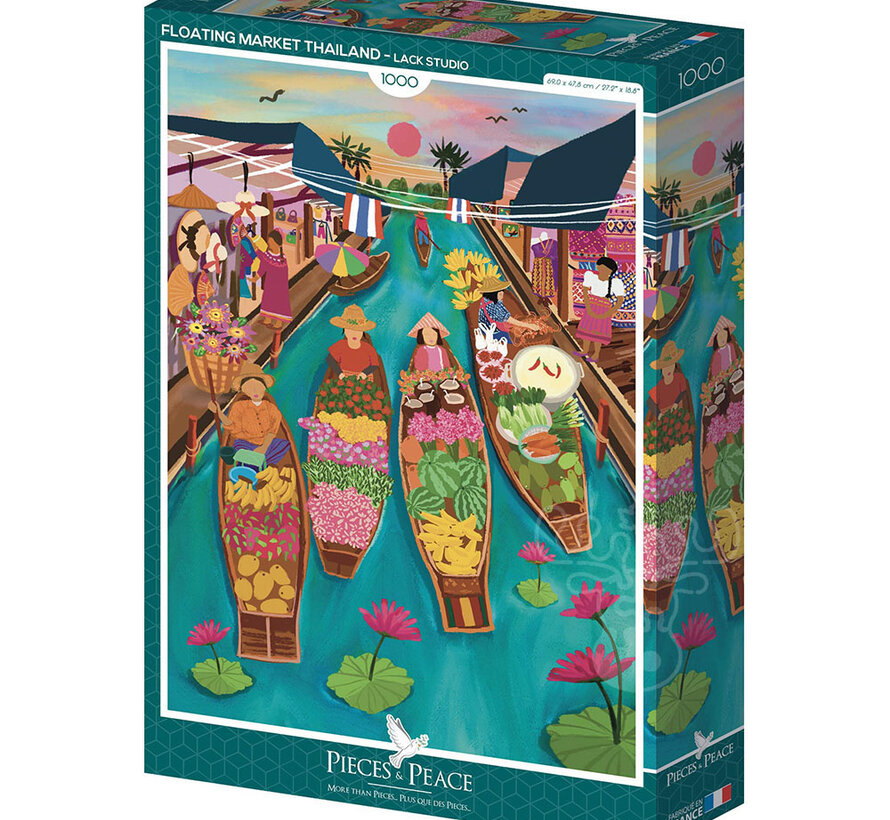 Pieces & Peace Floating Market Thailand Puzzle 1000pcs