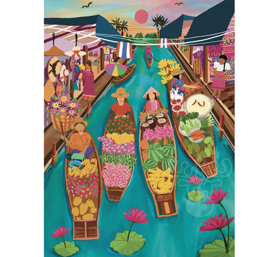 Pieces & Peace Floating Market Thailand Puzzle 1000pcs