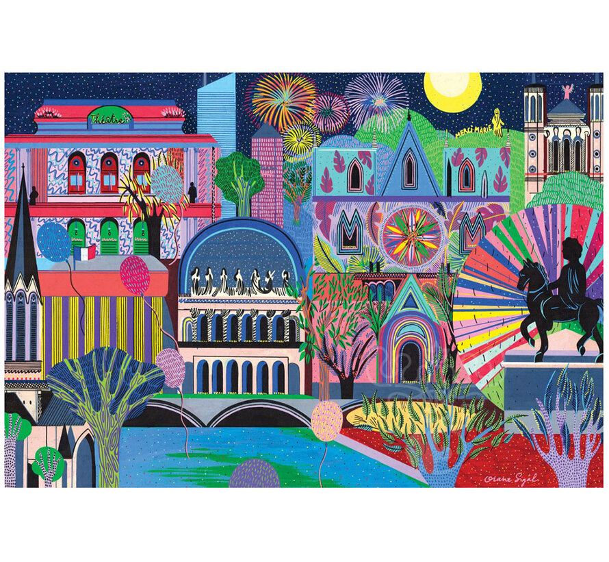 Pieces & Peace Lyon lumière (Lights of Lyon) Puzzle 1000pcs