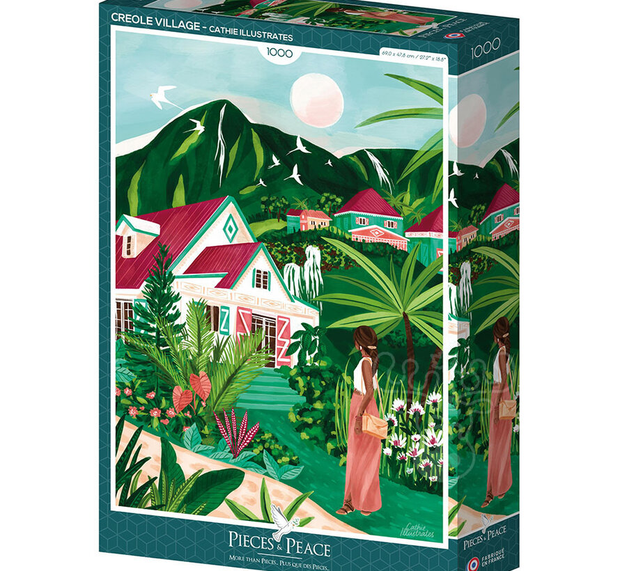 Pieces & Peace Village creolé (Creole Village) Puzzle 1000pcs