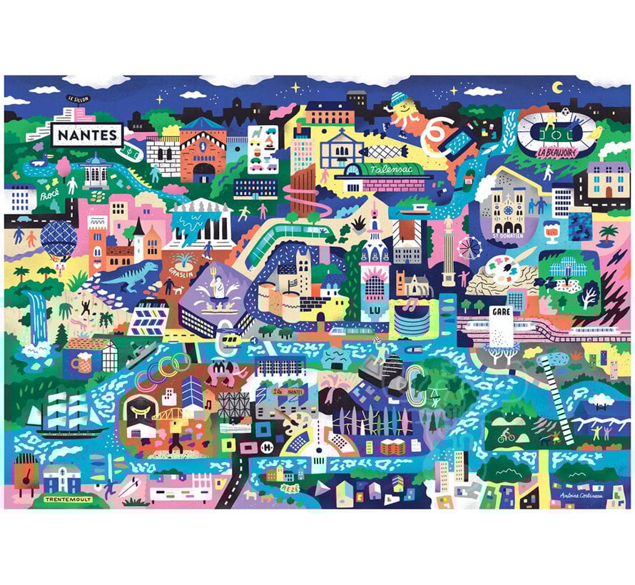 Pieces & Peace Nantes, France Puzzle 1000pcs