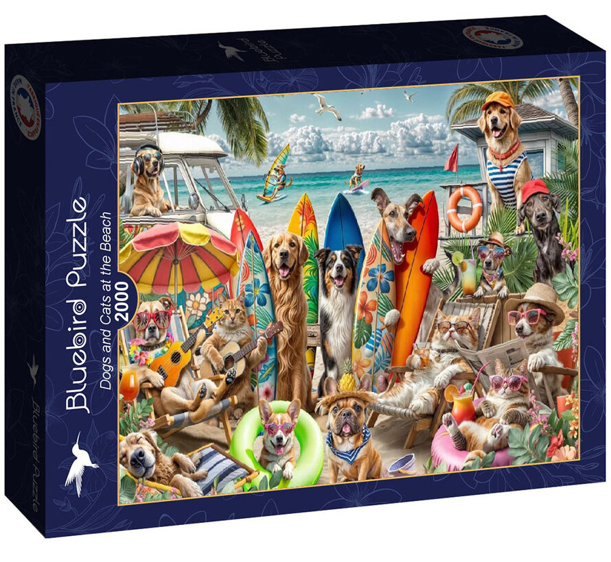 Bluebird Dogs and Cats at the Beach Puzzle 2000pcs