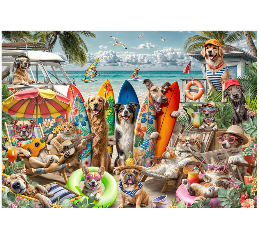 Bluebird Dogs and Cats at the Beach Puzzle 2000pcs