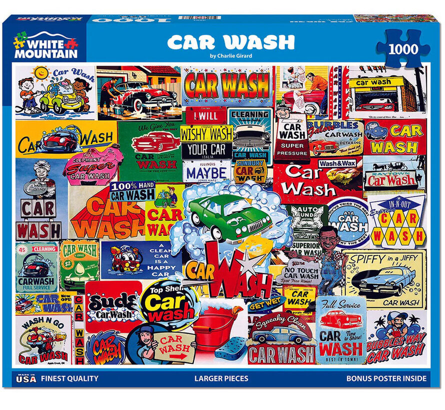 White Mountain Car Wash Puzzle 1000pcs