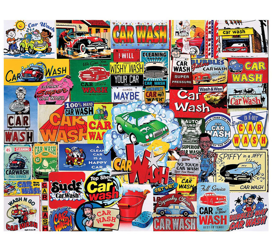 White Mountain Car Wash Puzzle 1000pcs