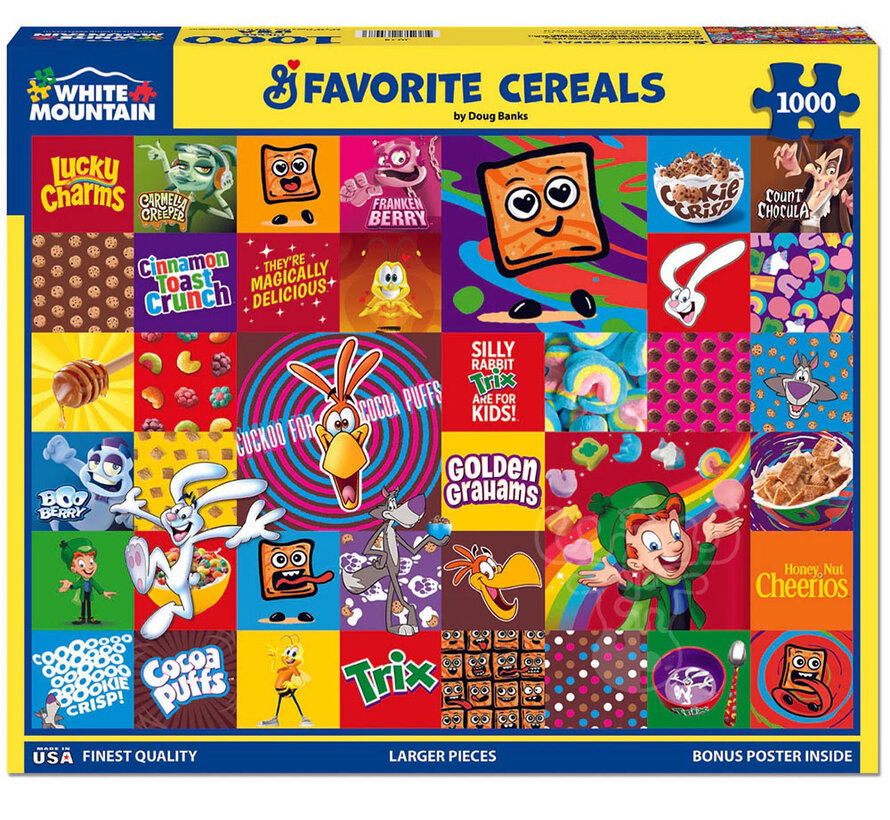 White Mountain Favorite Cereals Puzzle 1000pcs