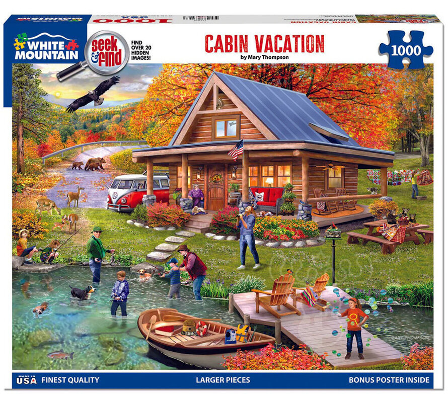 White Mountain Cabin Vacation Seek & Find Puzzle 1000pcs