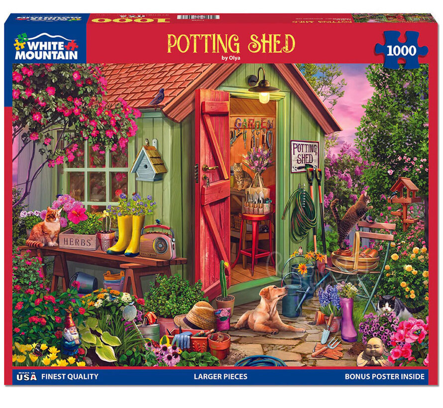 White Mountain Potting Shed Puzzle 1000pcs