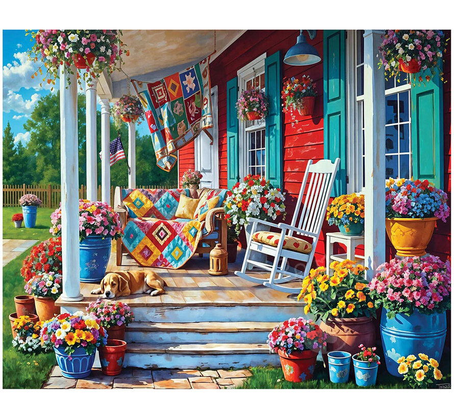White Mountain Summer Porch Puzzle 1000pcs