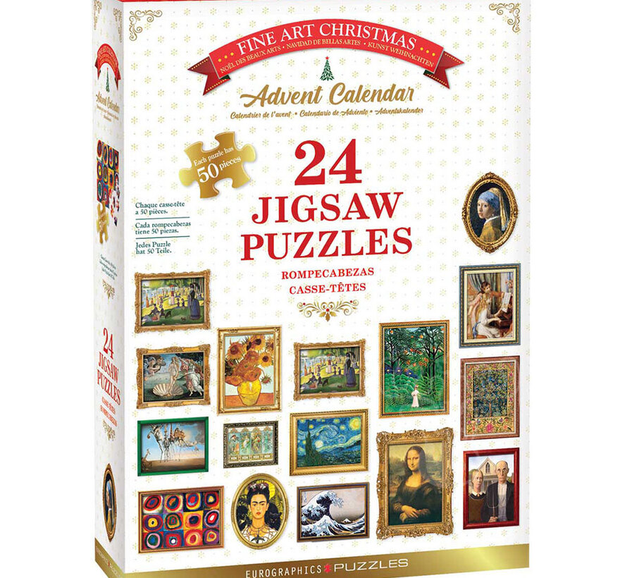 Eurographics Fine Art Christmas Advent Calendar Puzzle 24 x 50pcs