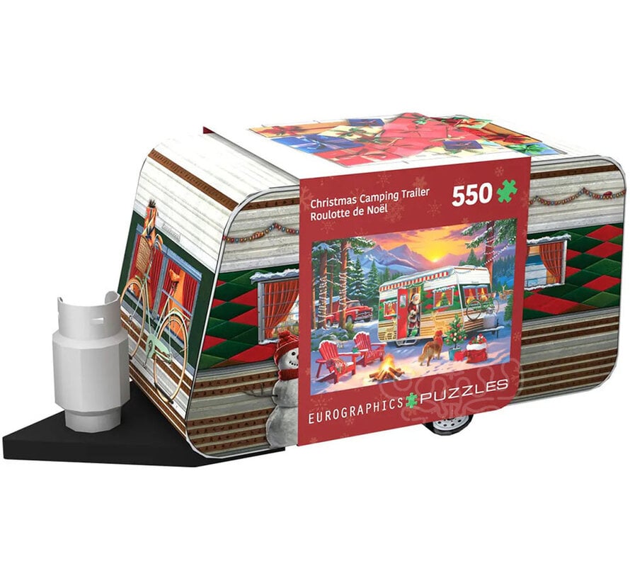 Eurographics Christmas Camping Trailer Puzzle 550pcs in a Shaped Tin