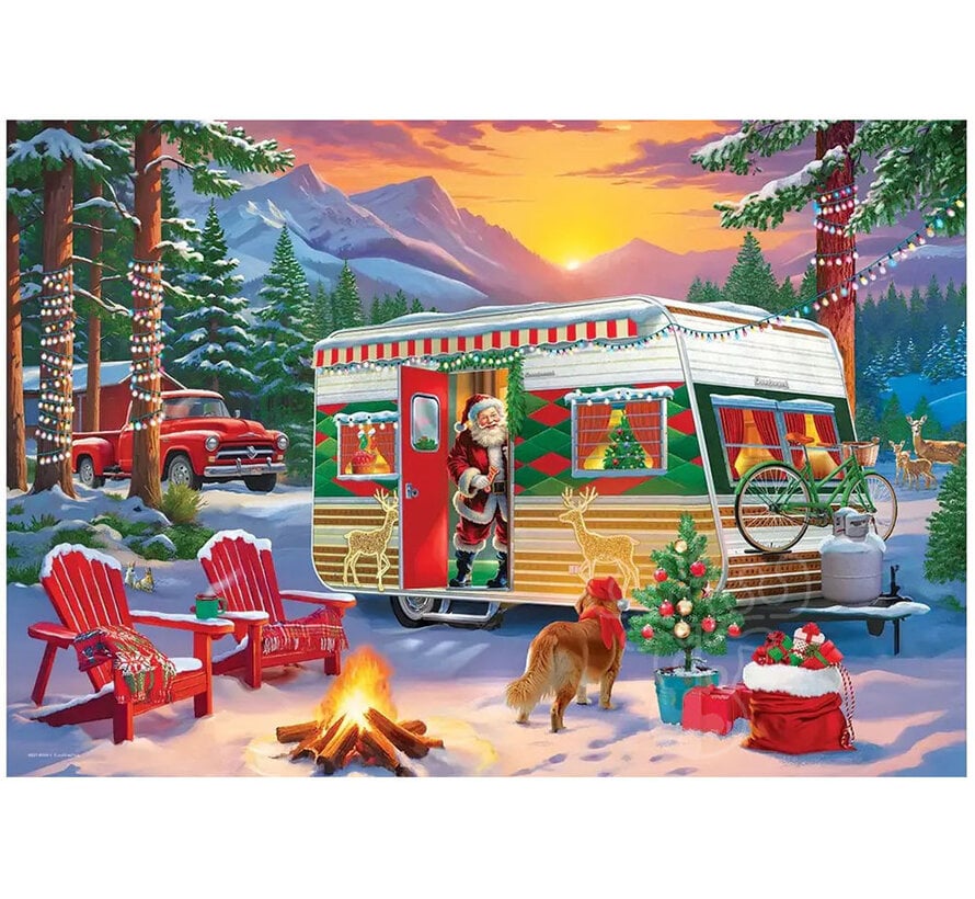 Eurographics Christmas Camping Trailer Puzzle 550pcs in a Shaped Tin