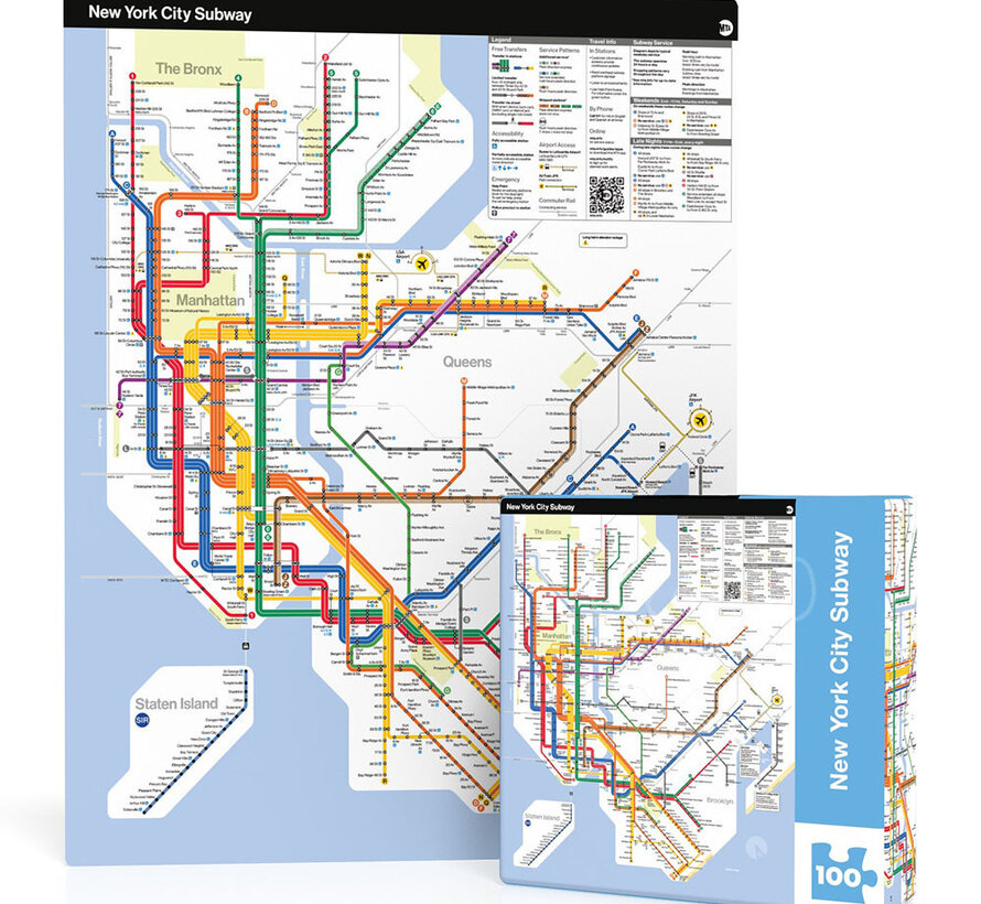 New York Puzzle Co. MTA: Subway Map Mini Puzzle 100pcs