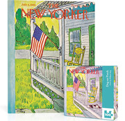 New York Puzzle Company New York Puzzle Co. The New Yorker: Dog on Porch Mini Puzzle 100pcs