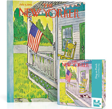 New York Puzzle Company New York Puzzle Co. The New Yorker: Dog on Porch Mini Puzzle 100pcs