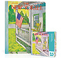 New York Puzzle Co. The New Yorker: Dog on Porch Mini Puzzle 100pcs