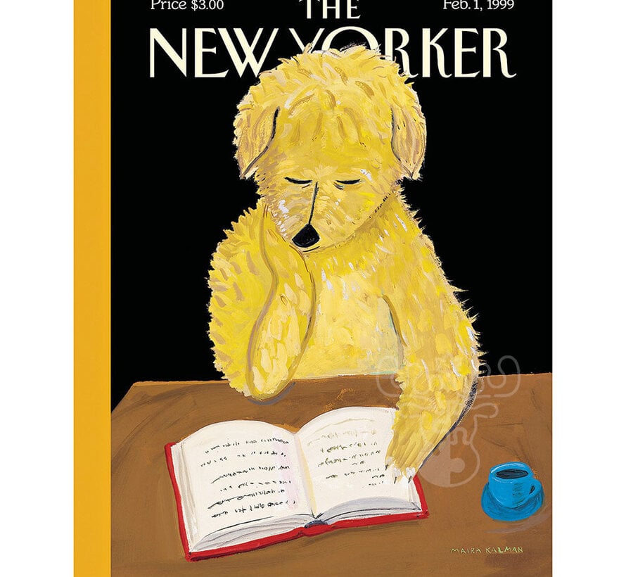 New York Puzzle Co. The New Yorker: Dog Reads Book Mini Puzzle 100pcs