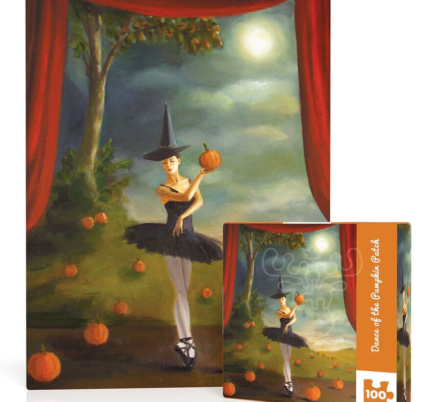 New York Puzzle Co. Janet Hill: Dance of the Pumpkin Patch Mini Puzzle 100pcs