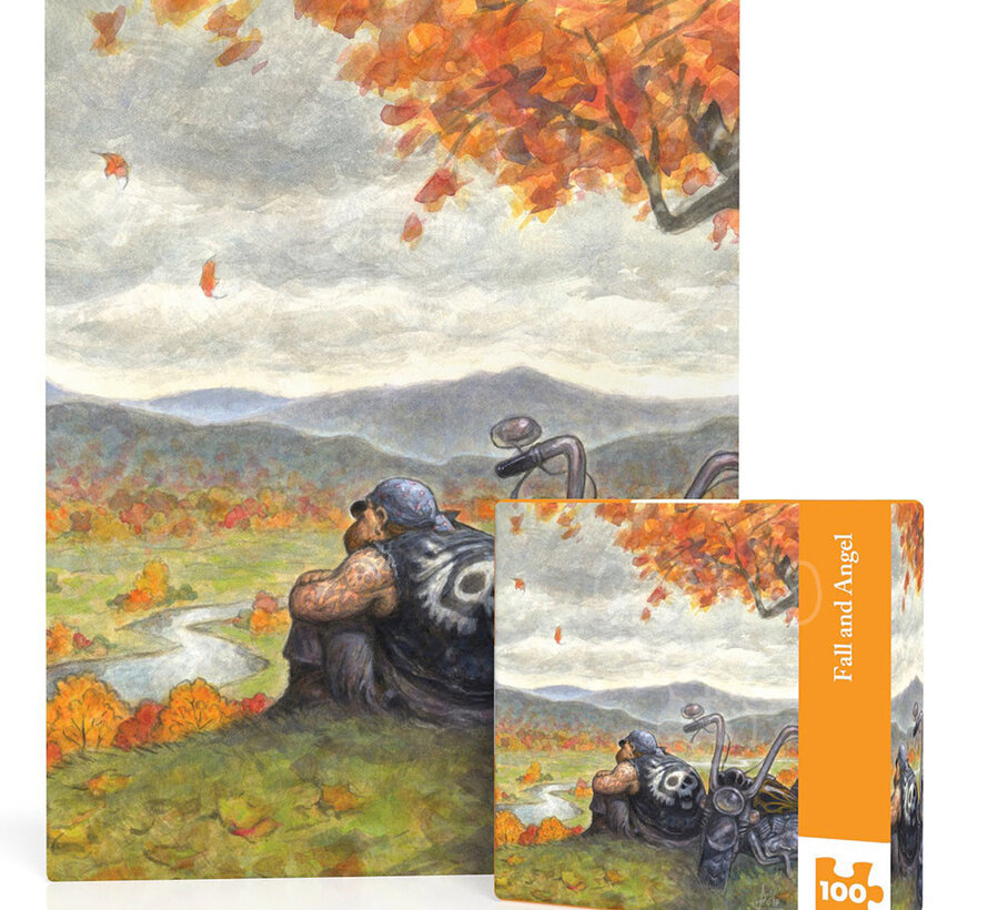New York Puzzle Co. Peter de Sève: Fall and Ange Mini Puzzle 100pcs