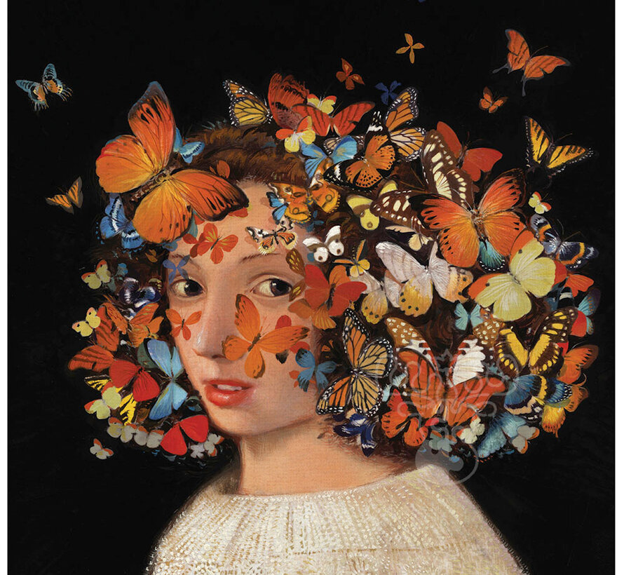 New York Puzzle Co. Bill Mayer: Butterfly Girl Puzzle 500pcs