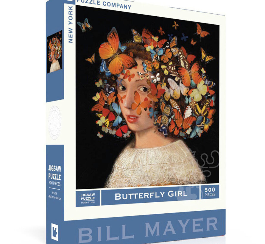 New York Puzzle Co. Bill Mayer: Butterfly Girl Puzzle 500pcs