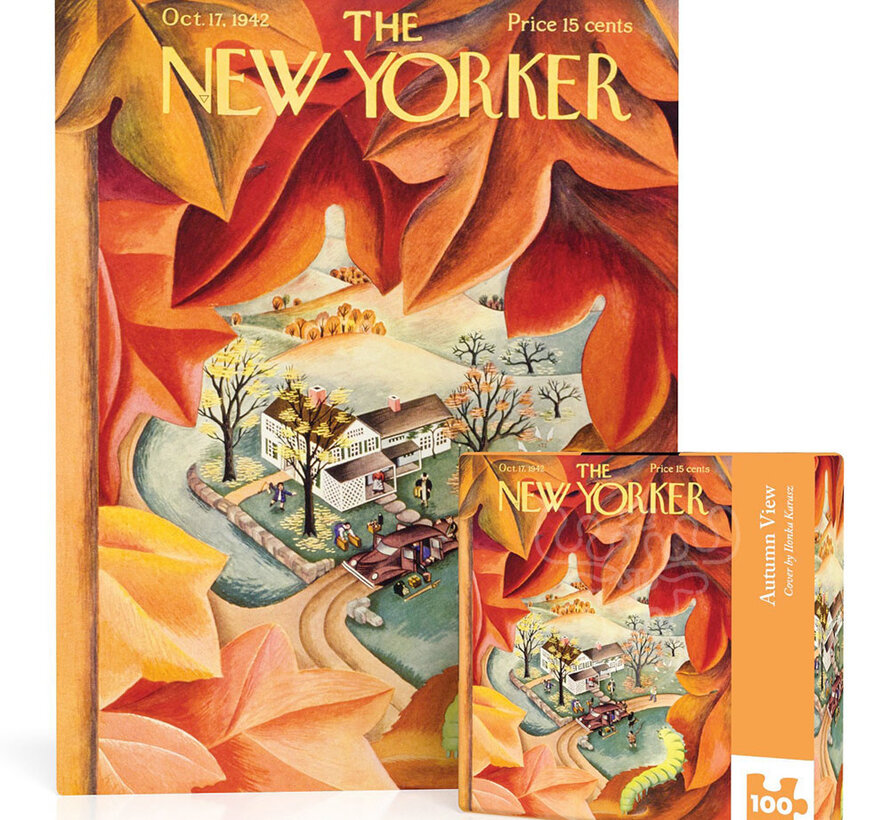 New York Puzzle Co. The New Yorker: Autumn View Mini Puzzle 100pcs