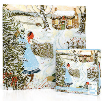 New York Puzzle Company New York Puzzle Co. Loré Pemberton: Winter Boughs Mini Puzzle 100pcs