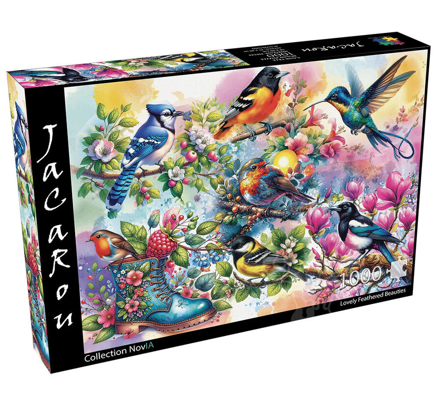 FINAL SALE JaCaRou Lovely Feathered Beauties (Collection NovIA) Puzzle 1000pcs