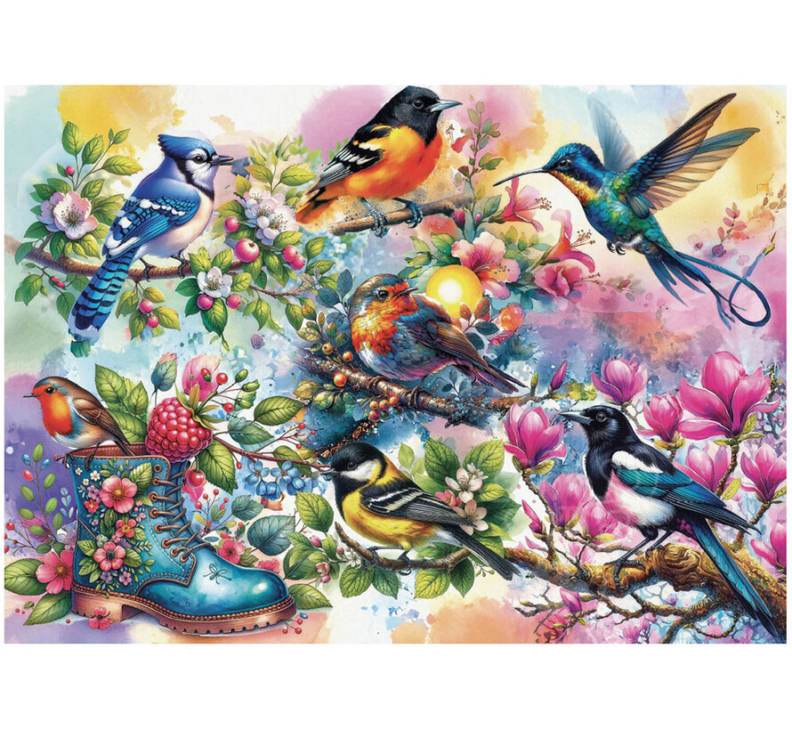 FINAL SALE JaCaRou Lovely Feathered Beauties (Collection NovIA) Puzzle 1000pcs