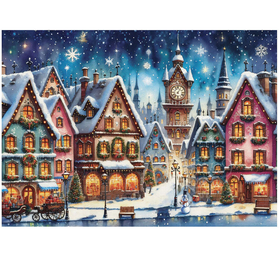 FINAL SALE JaCaRou Twinkling Holiday Streets (Collection NovIA) Puzzle 1000pcs
