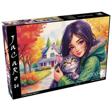 JaCaRou Puzzles FINAL SALE JaCaRou Feline Autumn Bond (Collection NovIA) Puzzle 1000pcs