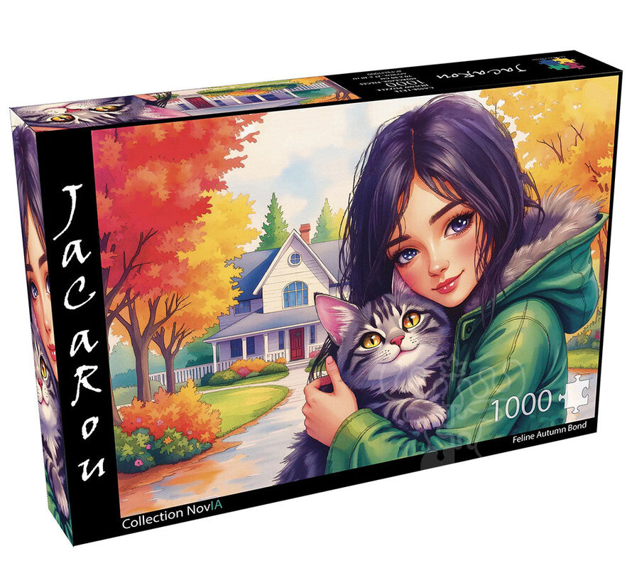 FINAL SALE JaCaRou Feline Autumn Bond (Collection NovIA) Puzzle 1000pcs