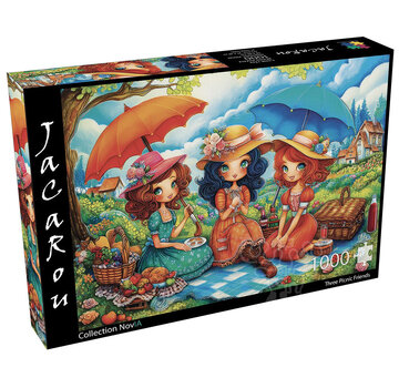 JaCaRou Puzzles FINAL SALE JaCaRou Three Picnic Friends (Collection NovIA) Puzzle 1000pcs